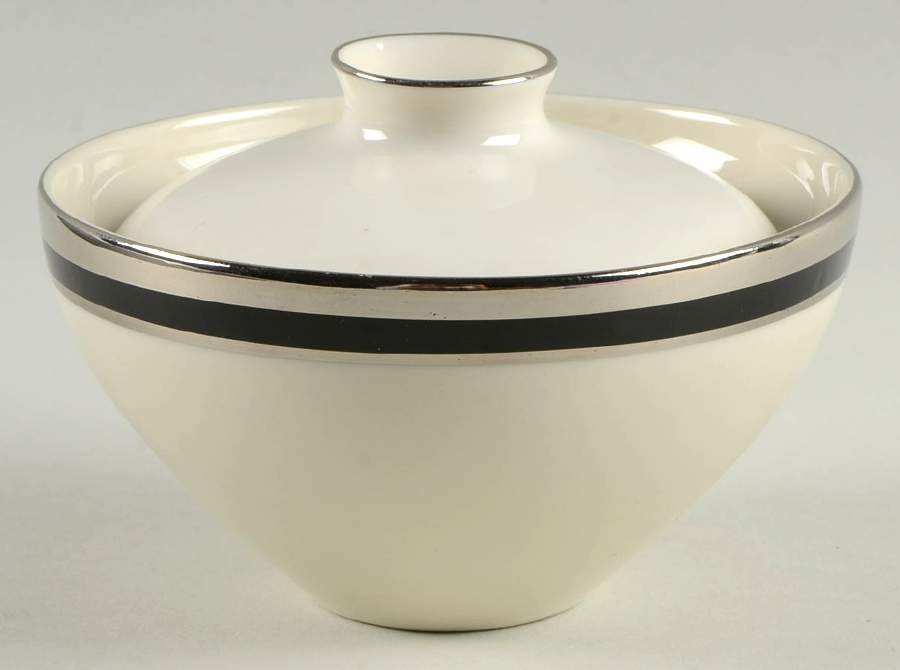Midnight Halo Sugar Bowl & Lid by Shenango-1