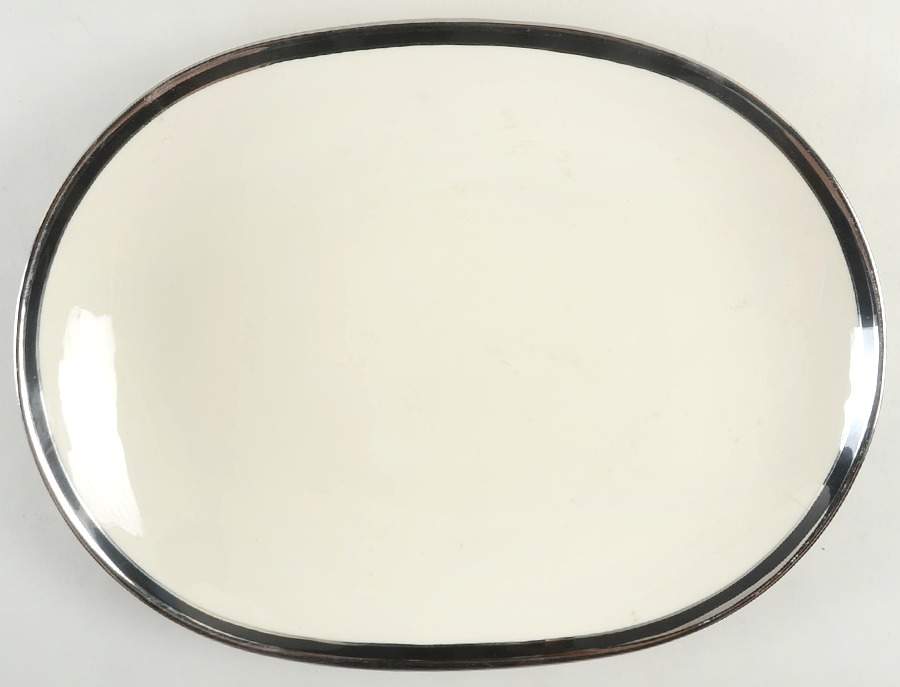 Midnight Halo 15" Oval Serving Platter by Shenango-1
