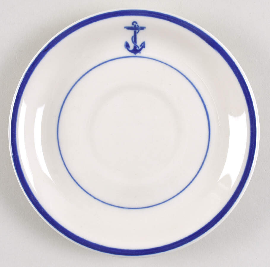 US Navy Mess Wardroom Officer Saucer for Flat Cup by Shenango-1