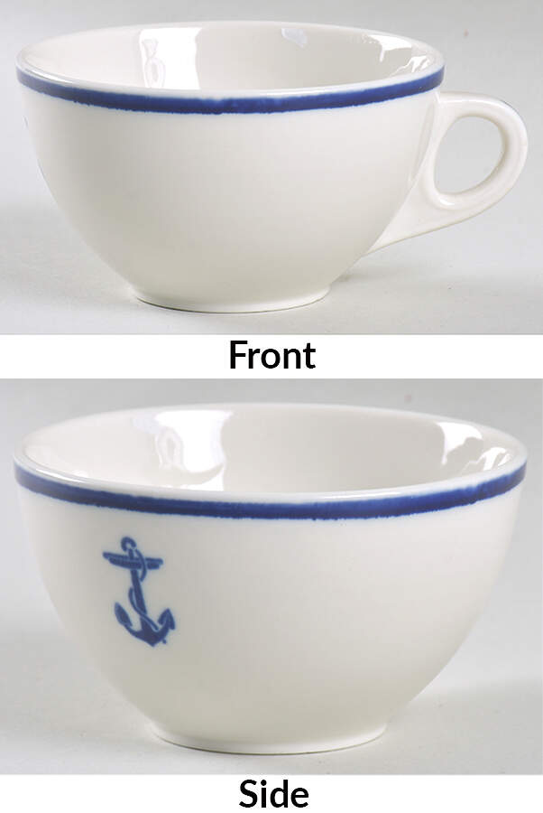 US Navy Mess Wardroom Officer Flat Cup by Shenango-1