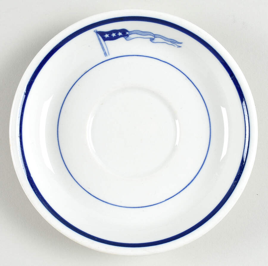 US Navy Mess Wardroom Officer Saucer for Flat Cup by Shenango-1