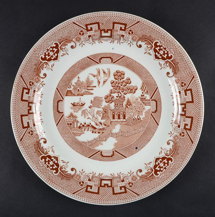 Pink Willow Large Dinner Plate by Shenango-1