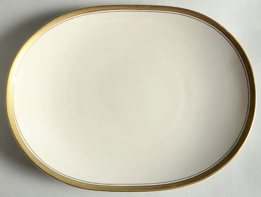 Royal Baroness (Gold Trim) 12" Oval Serving Platter by Shenango-1