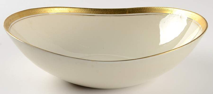 Royal Baroness (Gold Trim) 8" Oval Vegetable Bowl by Shenango-1