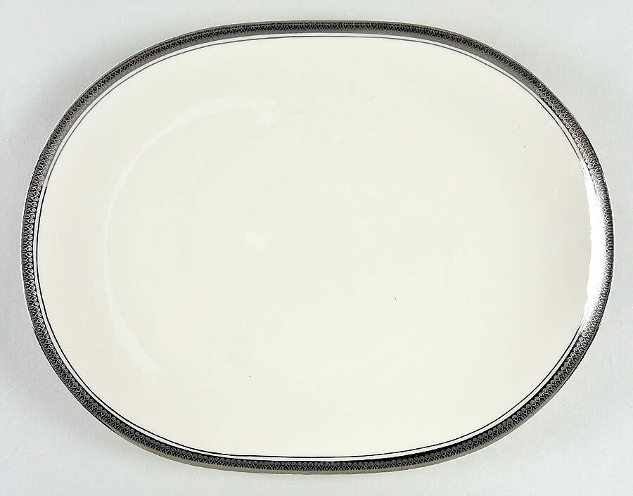 Royal Baroness (Platinum Trim) 13" Oval Serving Platter by Shenango-1