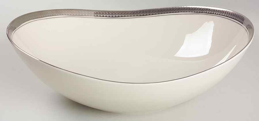 Royal Baroness (Platinum Trim) 8" Oval Vegetable Bowl by Shenango-1