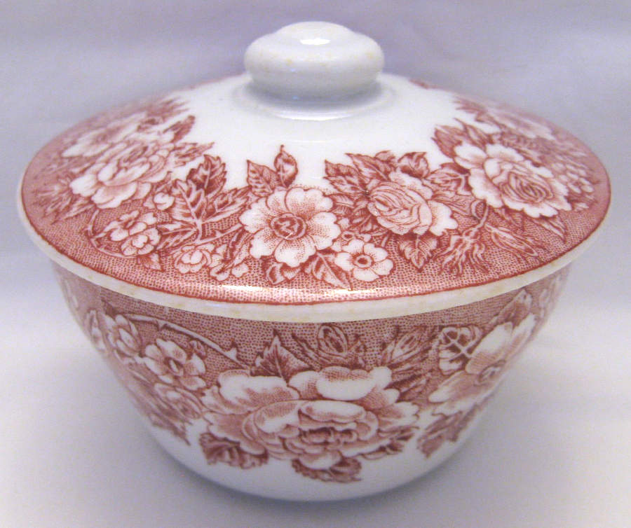 Roselyn Pink Mini Sugar Bowl & Lid by Shenango-1