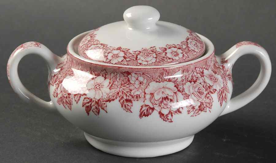 Roselyn Pink Sugar Bowl & Lid by Shenango-1