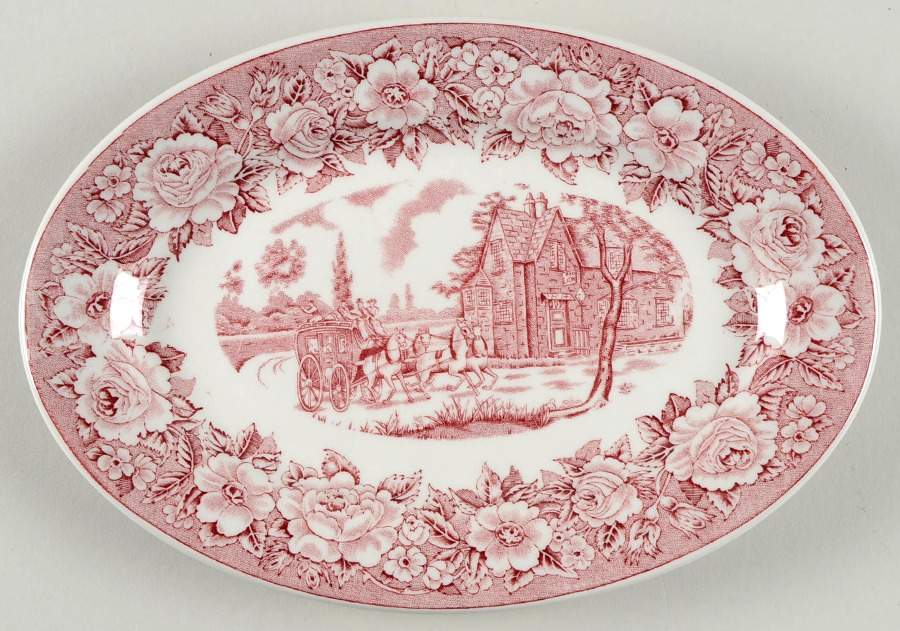 Roselyn Pink 9" Oval Serving Platter by Shenango-1
