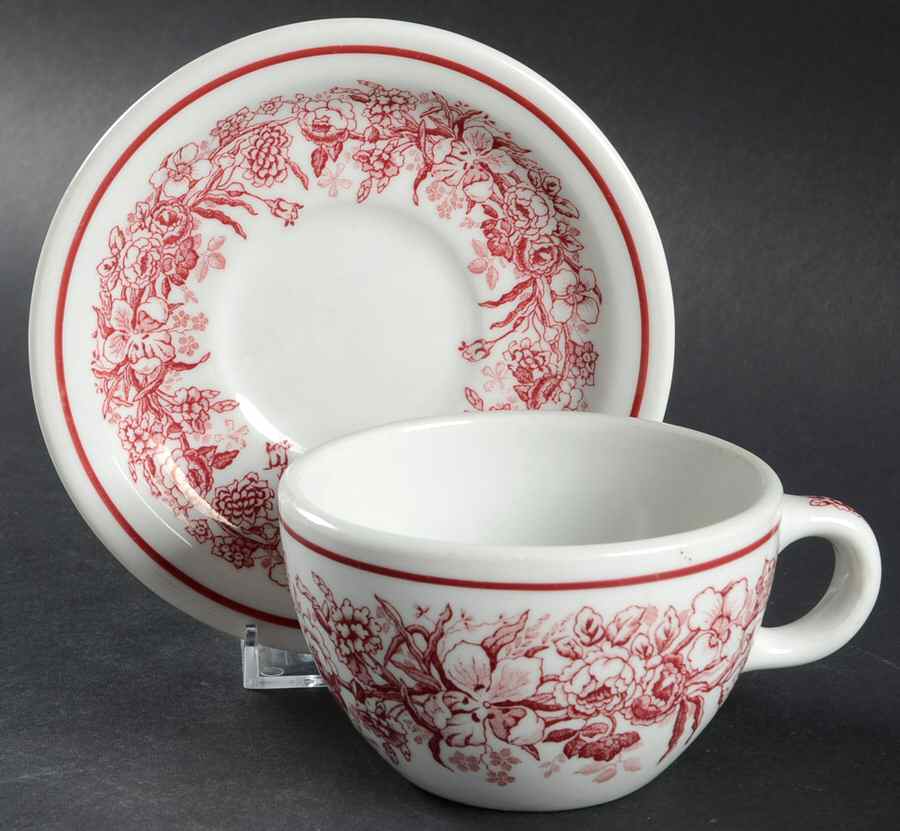 SHO2 Flat Cup & Saucer Set by Shenango-1