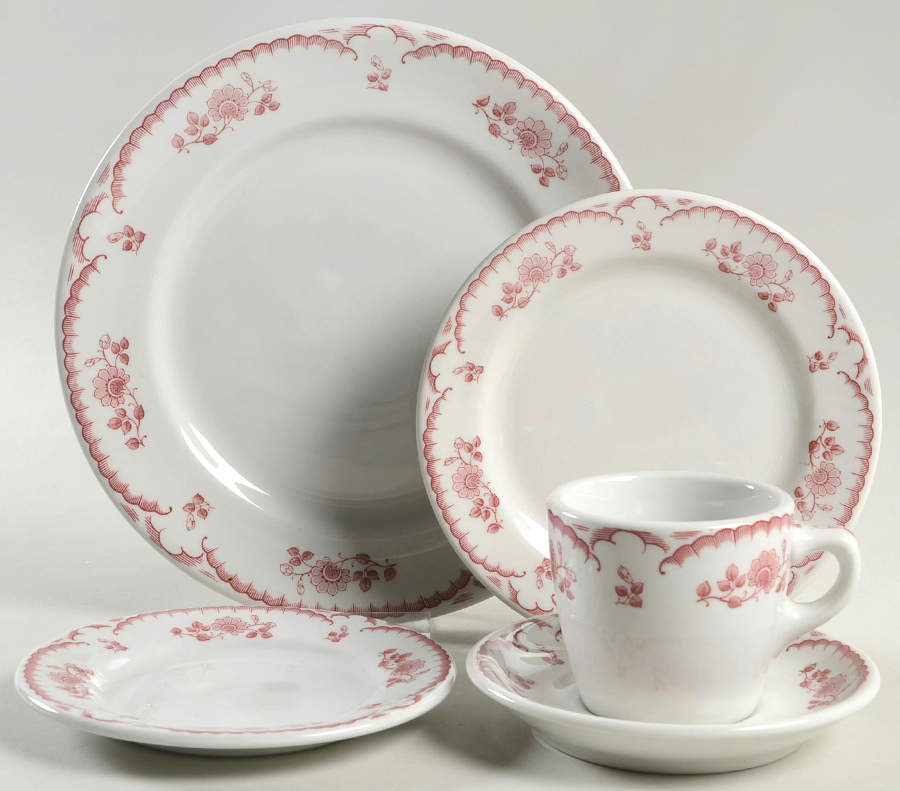 Chardon Rose Red 5 Piece Place Setting by Shenango-1