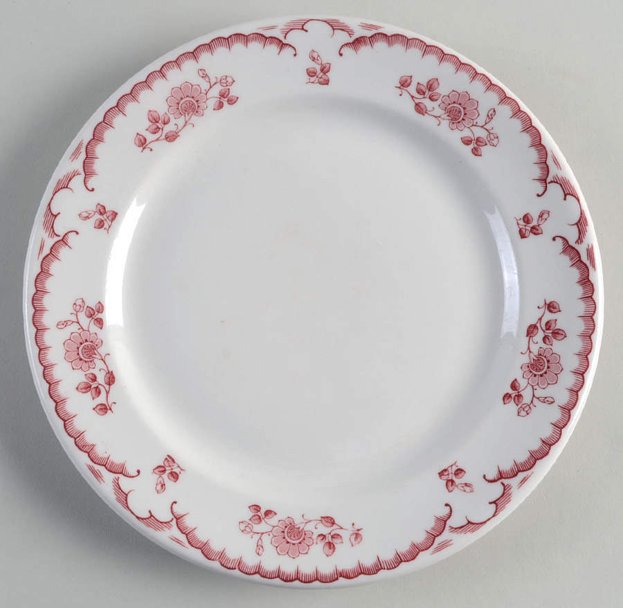 Chardon Rose Red Luncheon Plate by Shenango-1