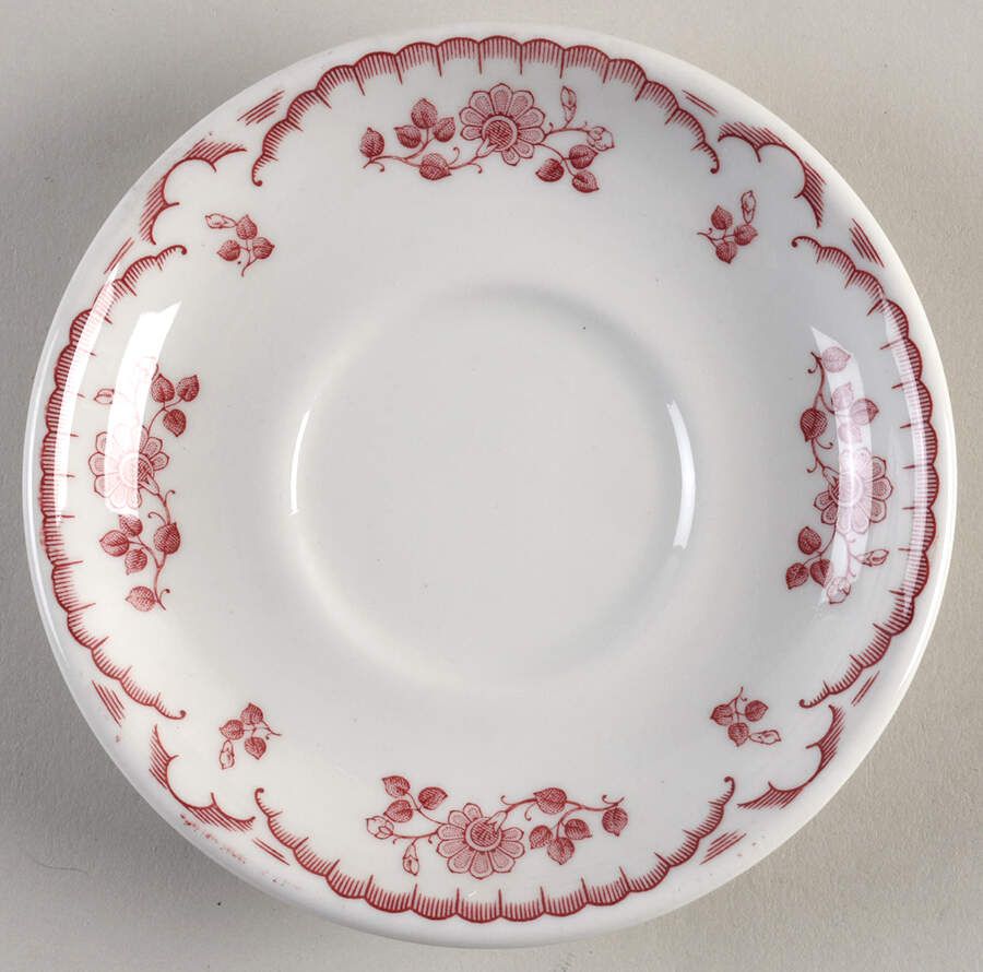 Chardon Rose Red Saucer for Stacking Cup by Shenango-1