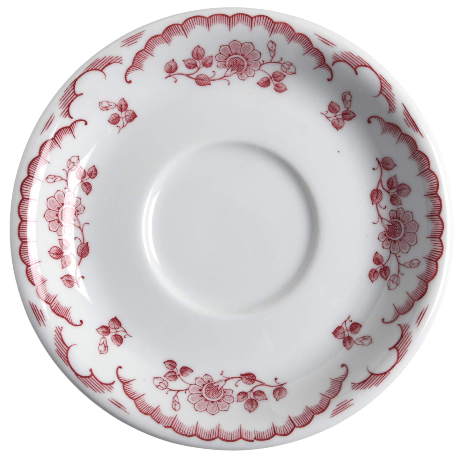 Chardon Rose Red Saucer for Flat Cup by Shenango-1