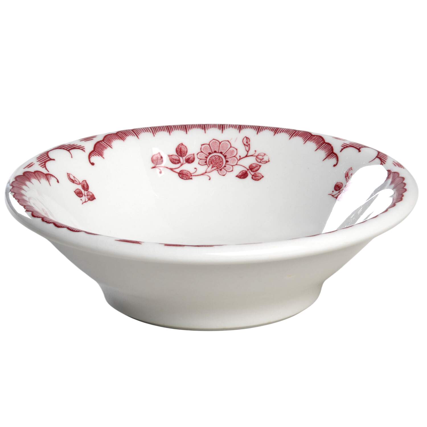Chardon Rose Red Coupe Cereal Bowl by Shenango-1