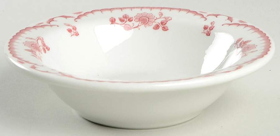 Chardon Rose Red Rim Cereal Bowl by Shenango-1