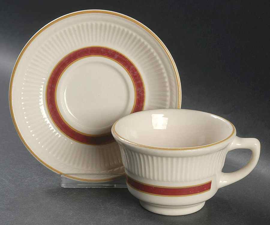 SHO38 Flat Cup & Saucer Set by Shenango-1
