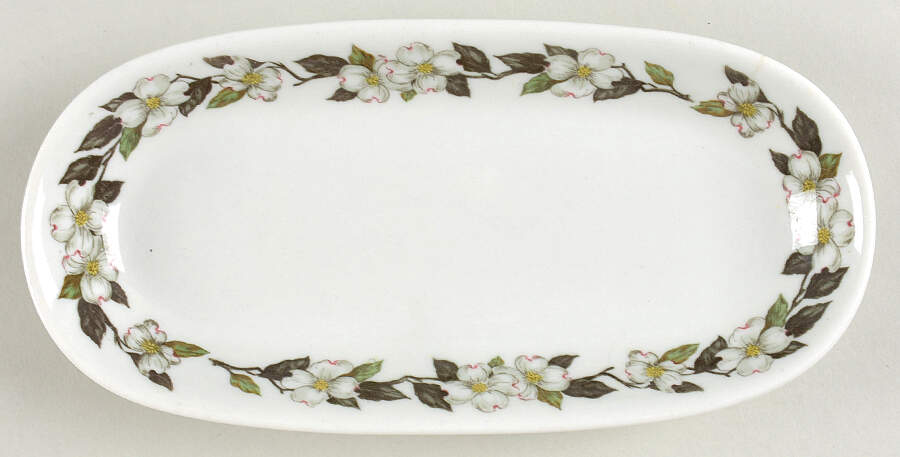 Northern Dogwood White 7" Pickle Dish by Shenango-1
