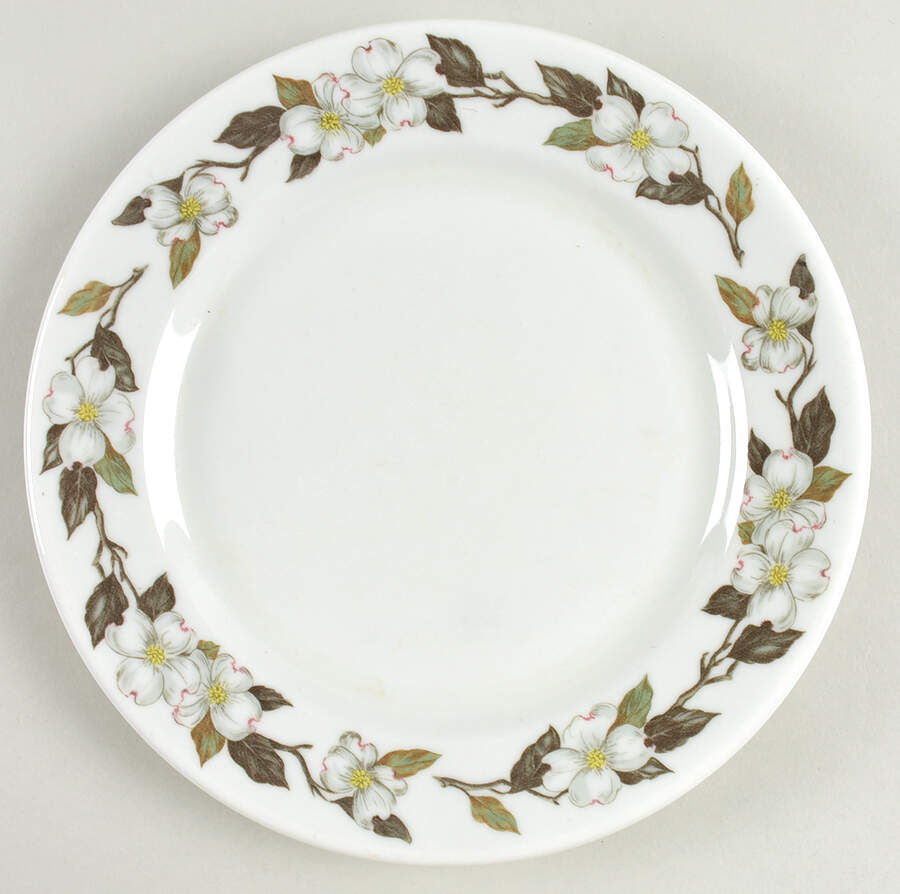 Northern Dogwood White Luncheon Plate by Shenango-1