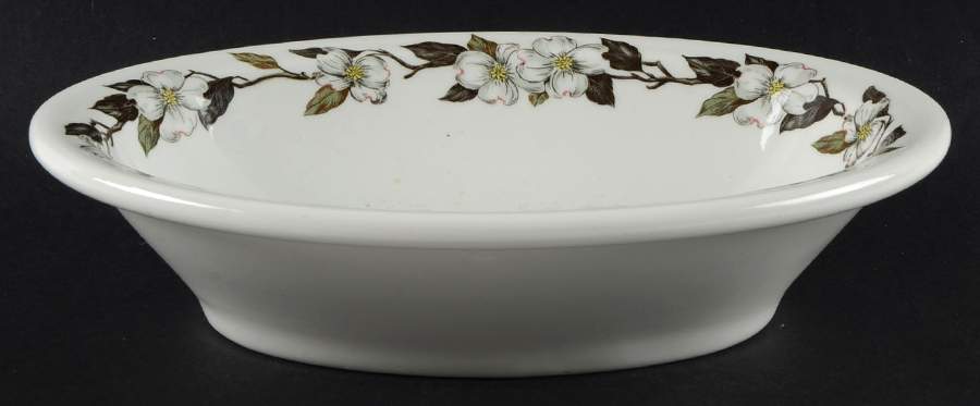 Northern Dogwood White 9" Oval Vegetable Bowl by Shenango-1