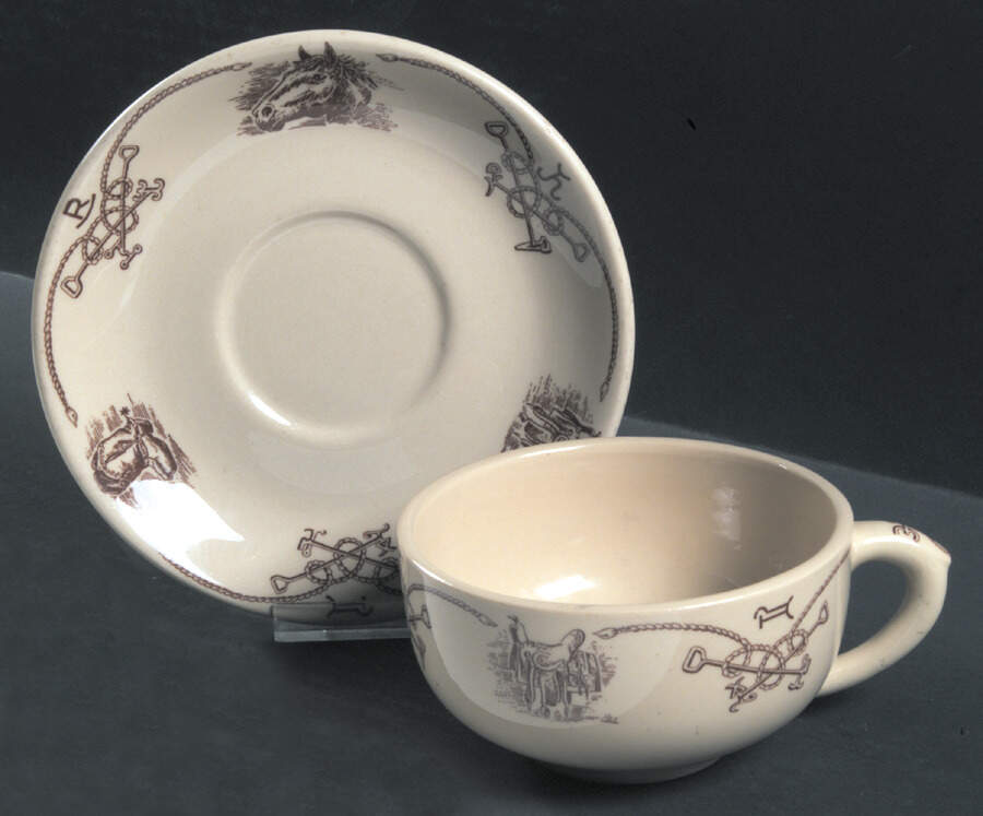Round Up Oversized Cup & Saucer Set by Shenango-1