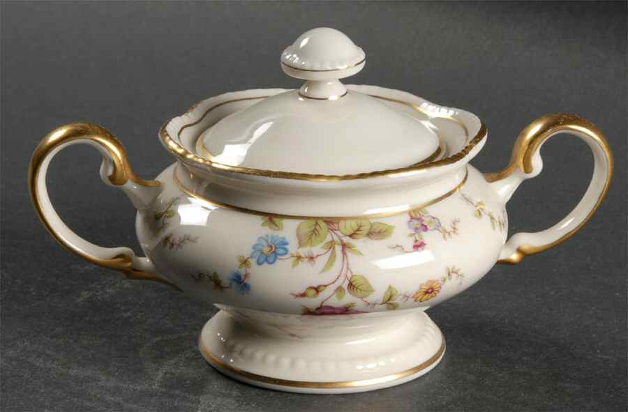 Sunnyvale Gold (Gold Trim) Sugar Bowl & Lid by Shenango-1