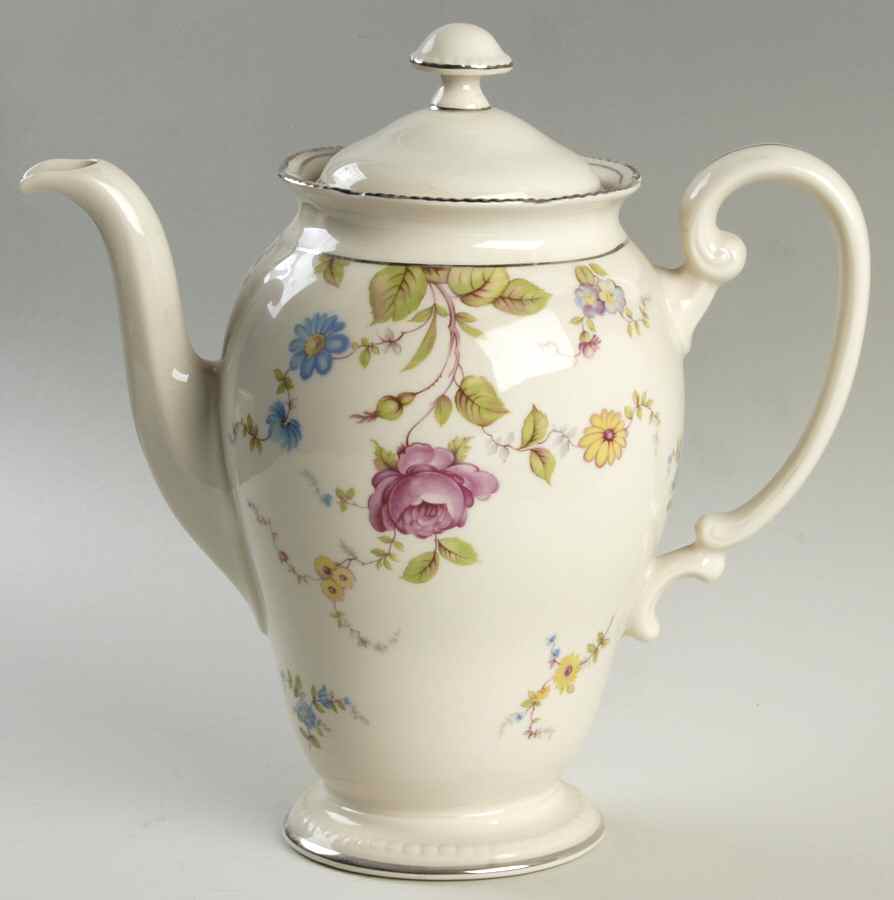 Sunnyvale Platinum (Platinum Trim) Coffee Pot & Lid by Shenango-1