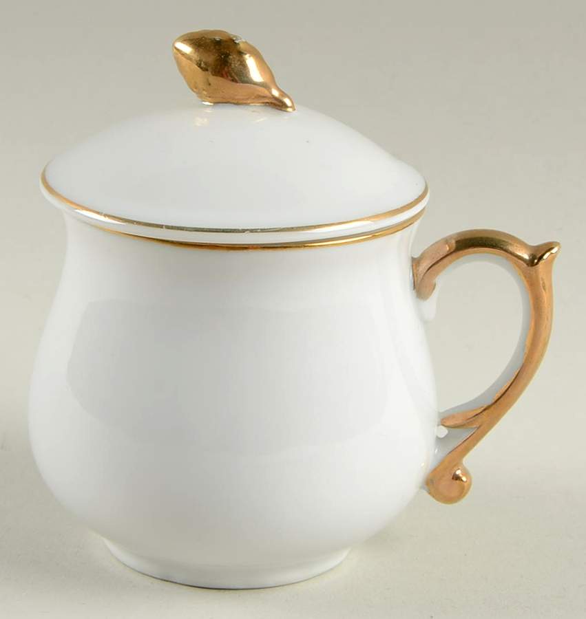 Golden Heirloom 2 Pc Pot de Creme w/Lid & Base by Shafford-1