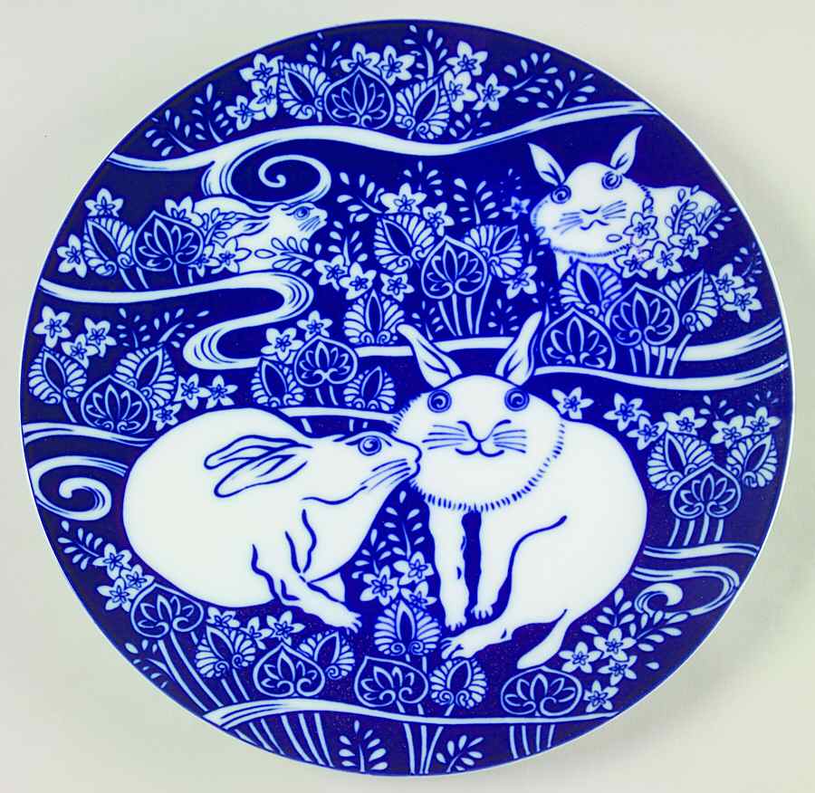 Blue Rabbits Dinner Plate by Sigma-1