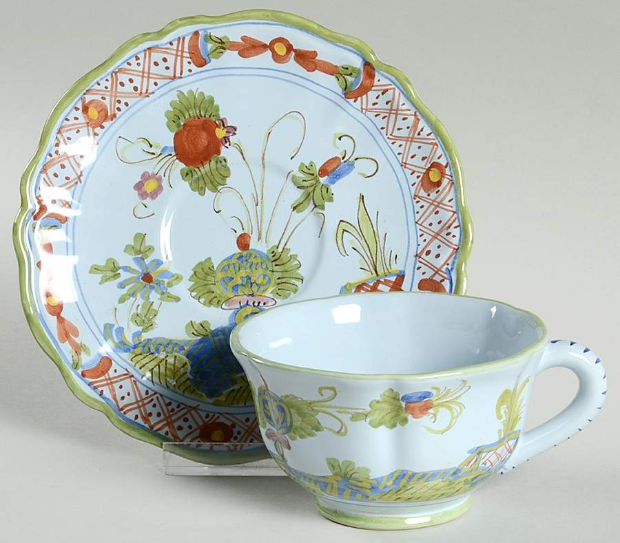 Carnation Flat Cup & Saucer Set by Sigma-1