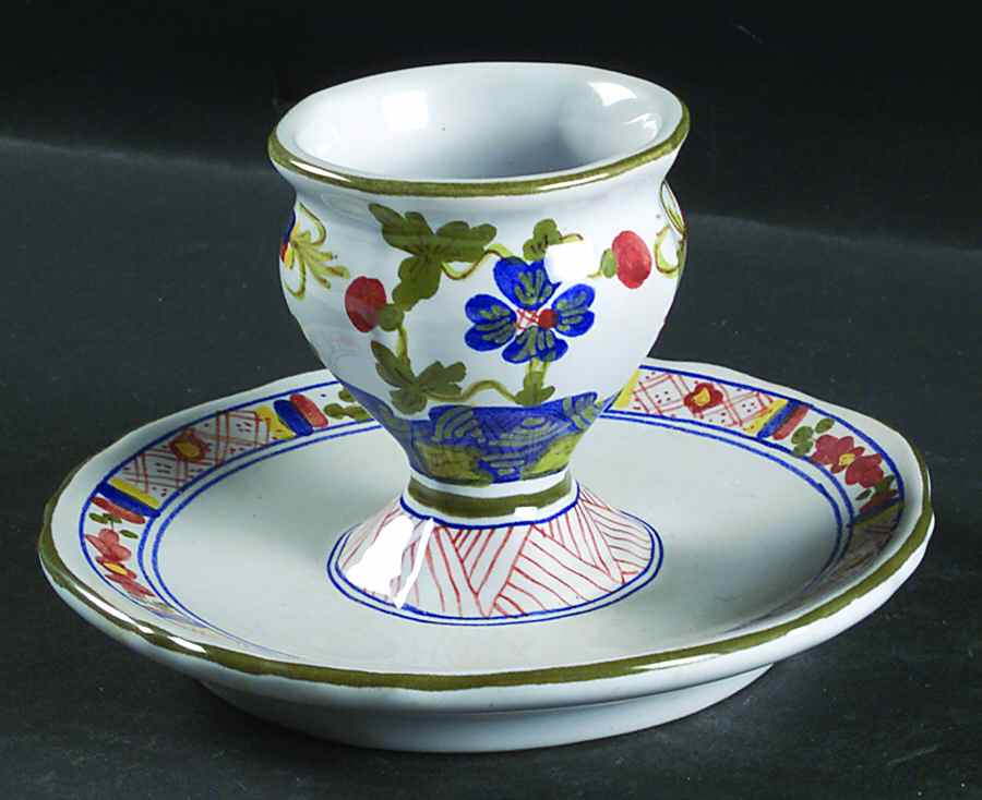 Carnation Egg Cup with Attached Underplate by Sigma-1