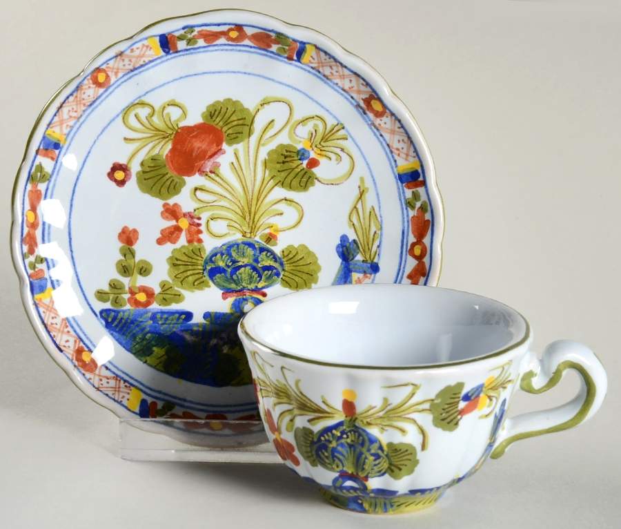 Carnation Flat Demitasse Cup & Saucer Set by Sigma-1