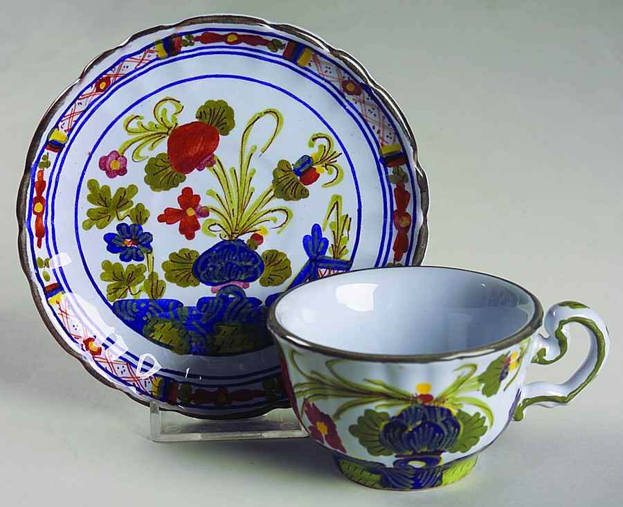 Carnation Flat Demitasse Cup & Saucer Set by Sigma-1