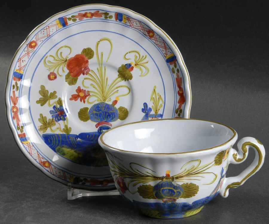 Carnation Footed Cup & Saucer Set by Sigma-1