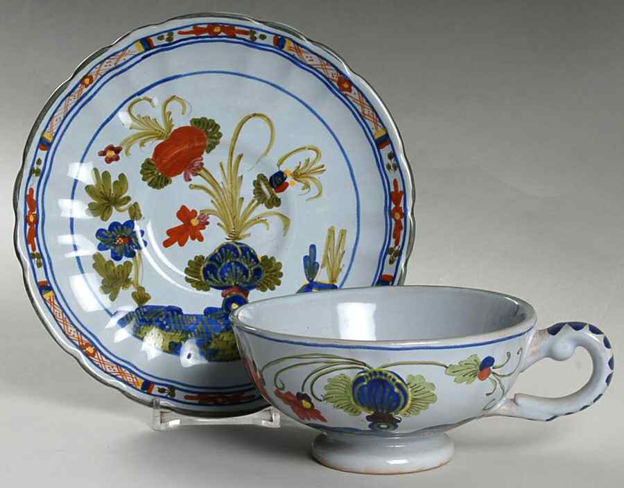 Carnation Footed Cup & Saucer Set by Sigma-1