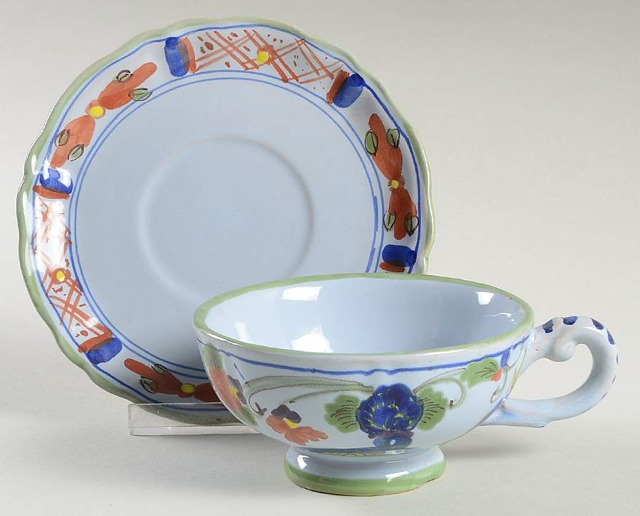 Carnation Footed Cup & Saucer Set by Sigma-1