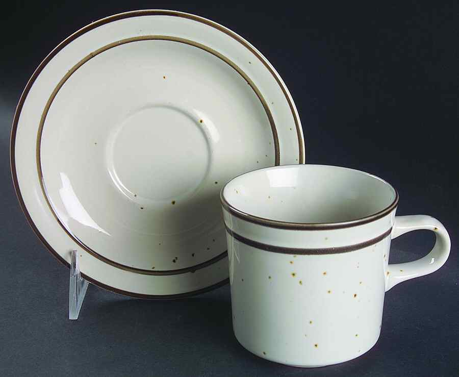 Habitat Brown Flat Cup & Saucer Set by Sigma-1