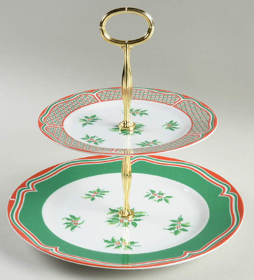 Noel 6 5/8"-10"  2 Tiered Serving Tray (Dp, Sp) HC by Sigma-1