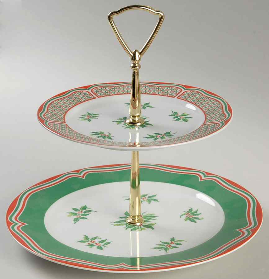 Noel 2 Tiered Serving Tray (Dinner & Salad Plate) by Sigma-1
