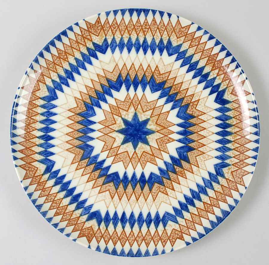 Santa Fe (Blue & Rust) 12" Chop Plate (Round Platter) by Sigma-1