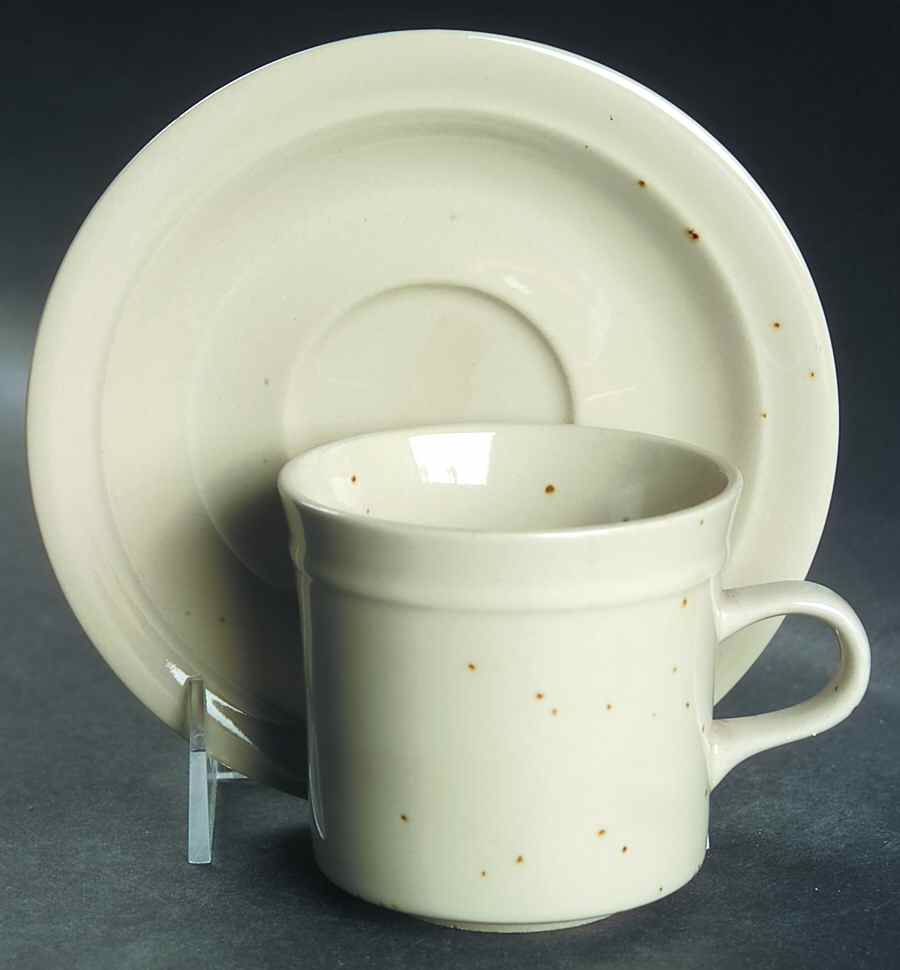 Santa Fe (All Beige) Flat Cup & Saucer Set by Sigma-1