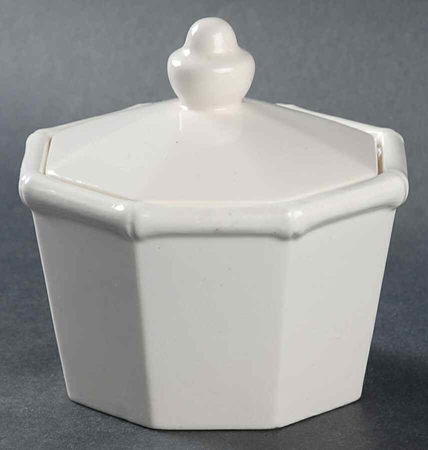 Bamboo White Sugar Bowl & Lid by Sigma-1