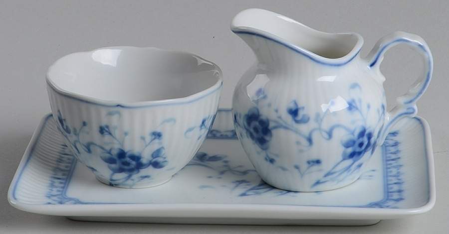 Victoria Blue Mini Creamer & Open Sugar with Tray by Sigma-1