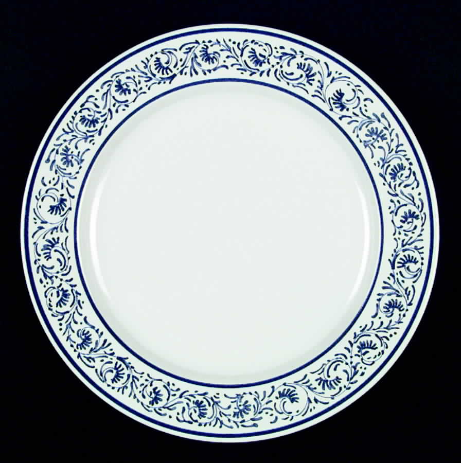 Blue Print  (Scrolls & Flowers) Dinner Plate by Signature-1
