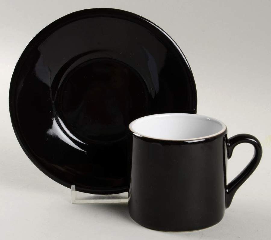 Cafe Strata Flat Demitasse Cup & Saucer Set by Signature-1