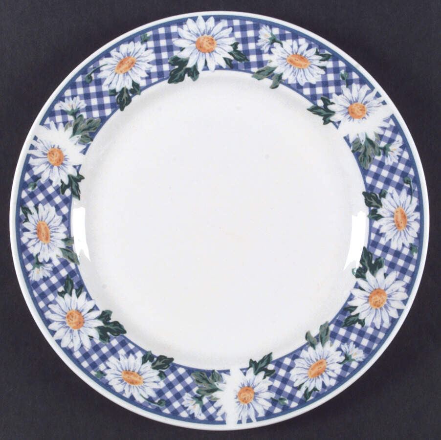 Gingham Daisy Dinner Plate by Signature-1