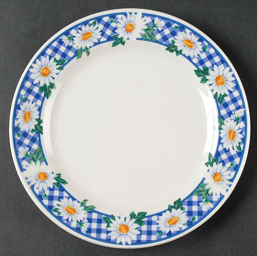 Gingham Daisy Salad Plate by Signature-1