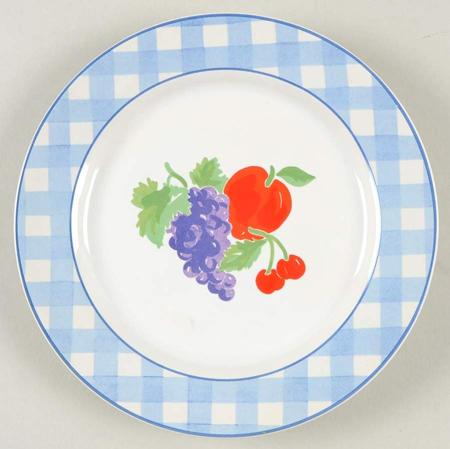 Gingham Fruit Salad Plate by Signature-1