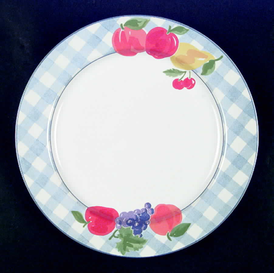Gingham Fruit Dinner Plate by Signature-1