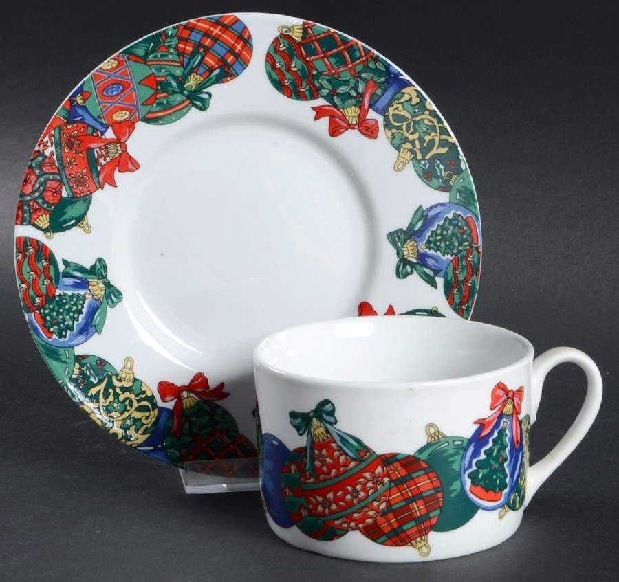 Holiday Elegance Flat Cup & Saucer Set by Signature-1